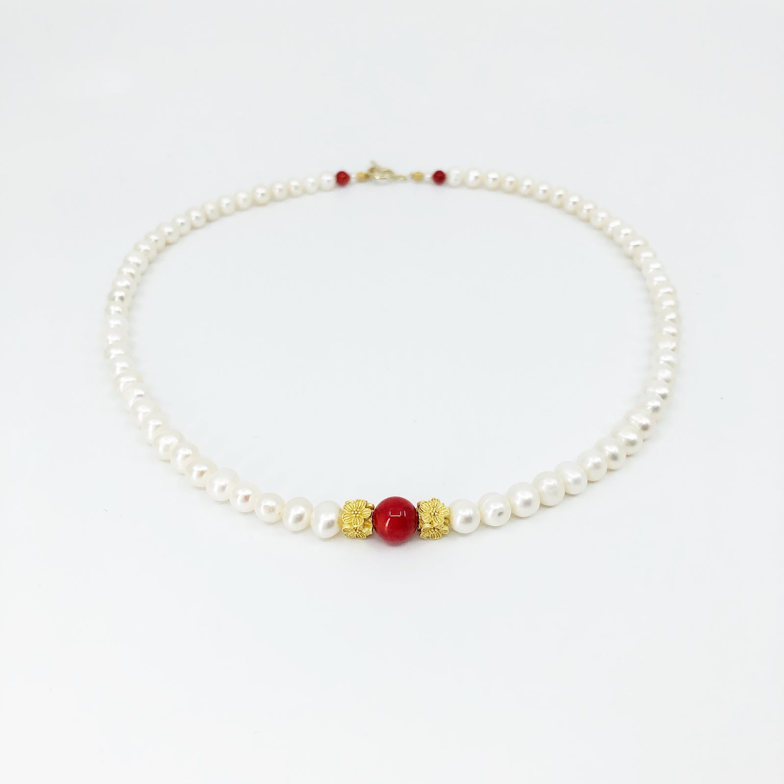 Plum Blossom Beaded Pearl Necklace