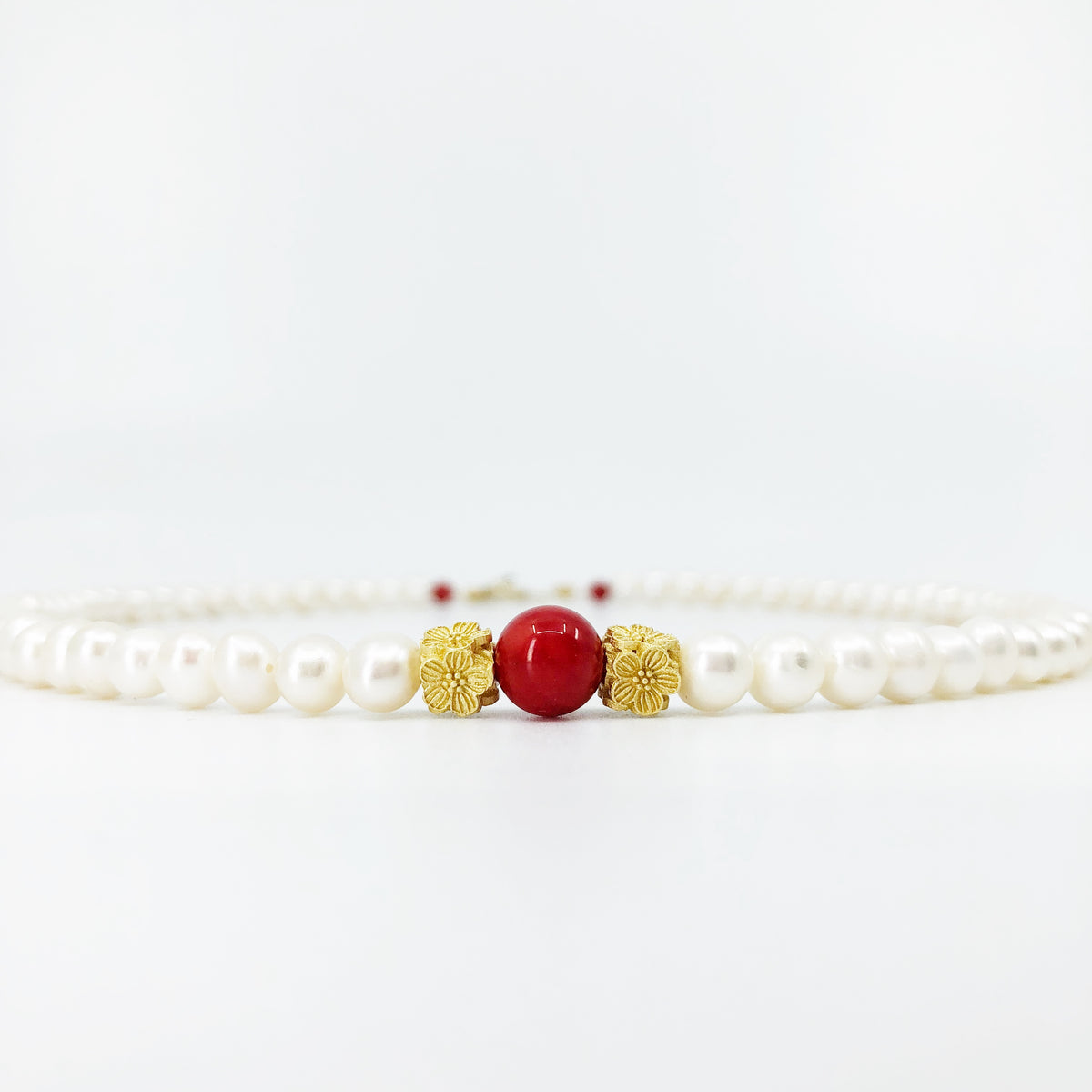 Plum Blossom Beaded Pearl Necklace