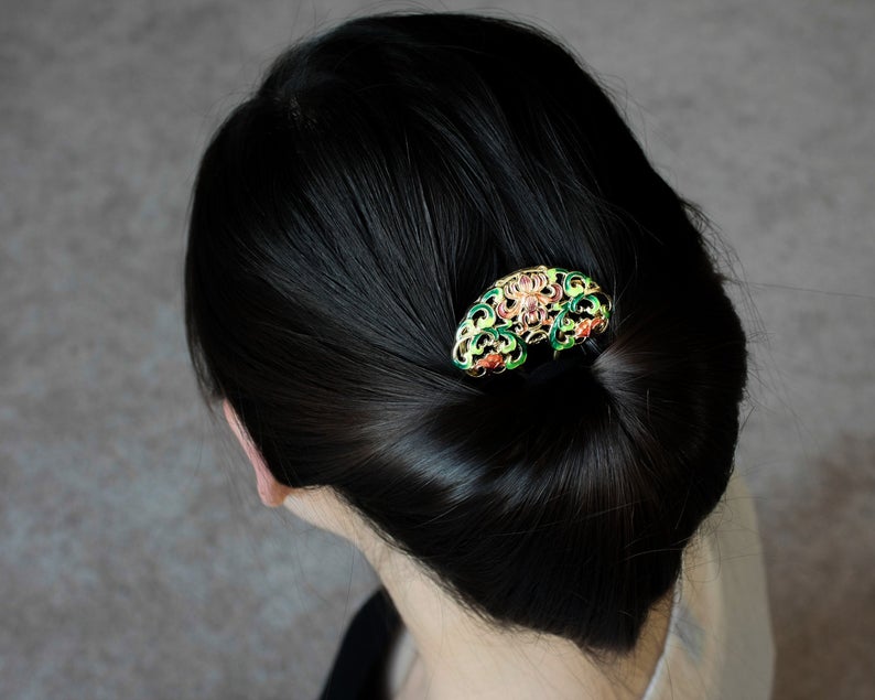 Gold Peony Hair Comb - Yun Boutique